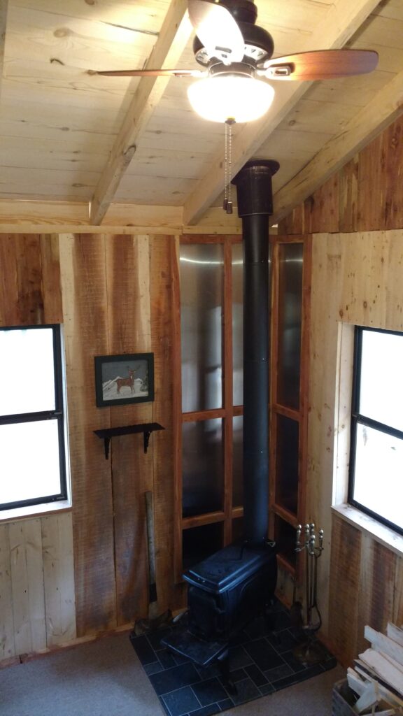 Inside Catbird Cabin at Scottland Farm